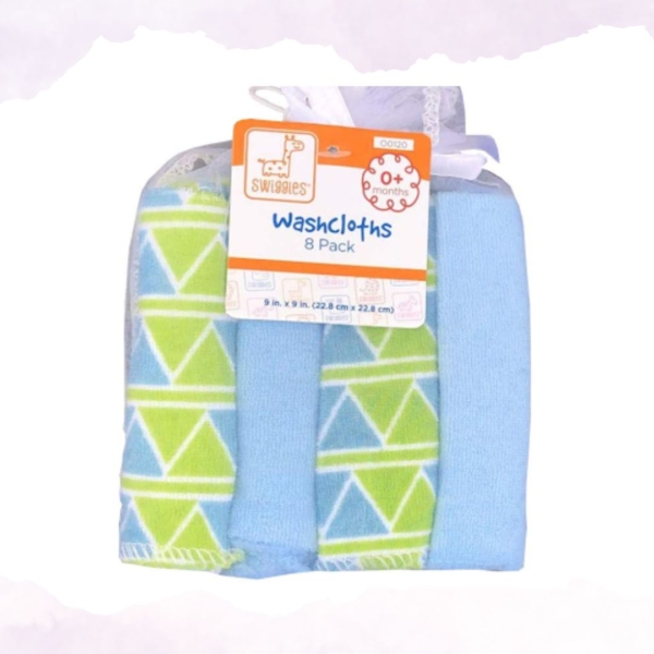 8pk washcloths blue-green