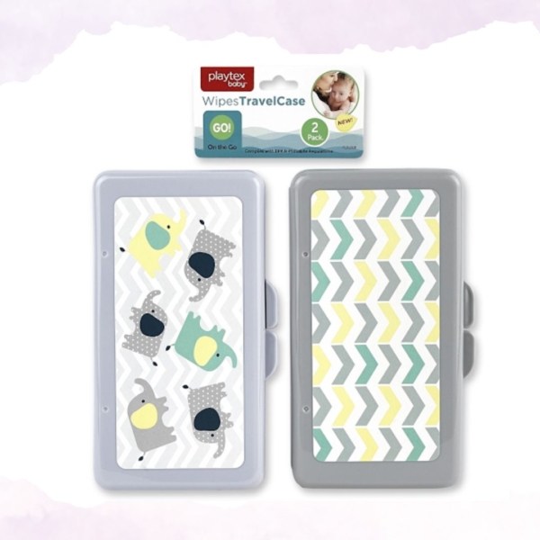Wet wipe case yellow elephants-arrows